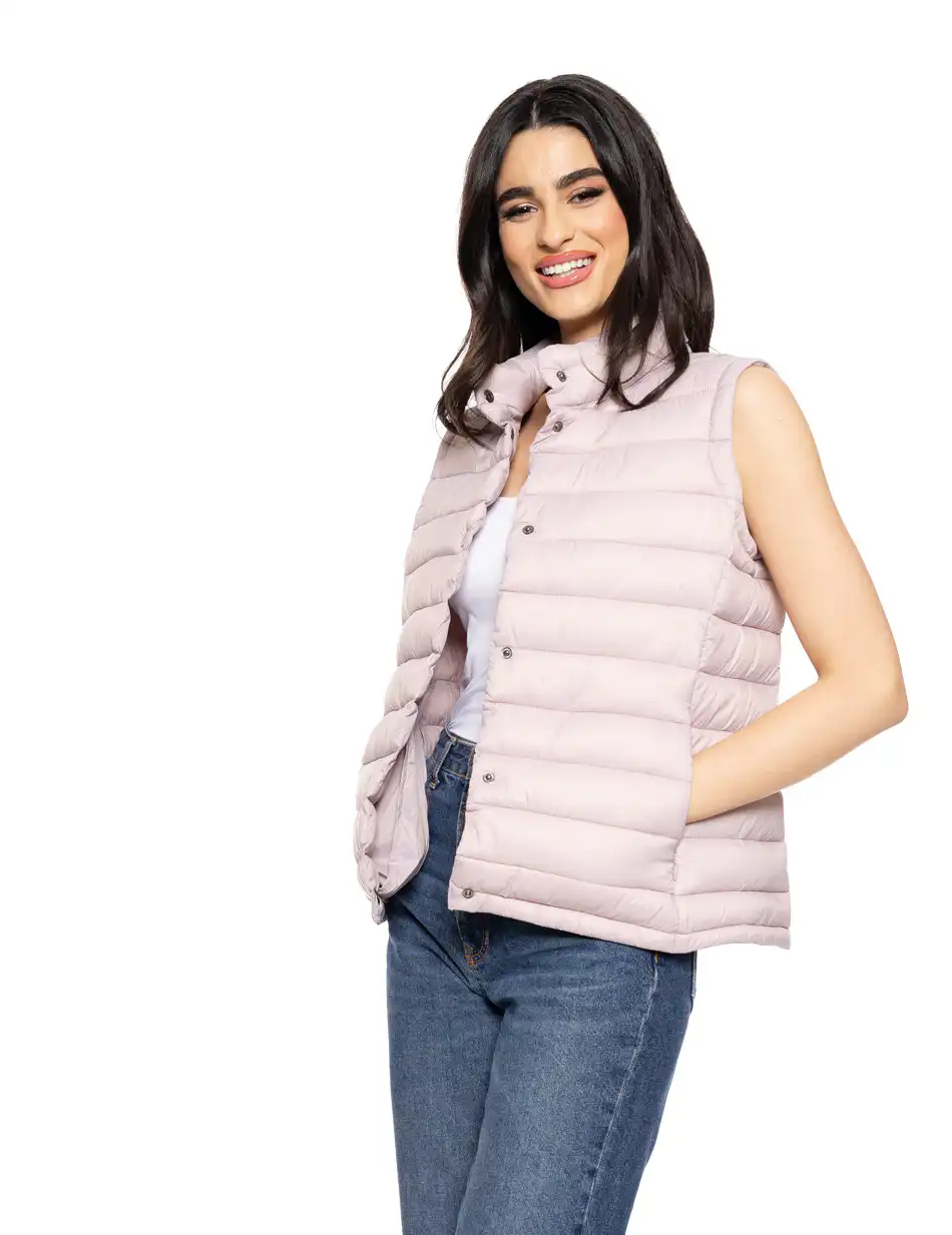 Biston fashion γυναικείο αμάνικο με γιακά 51-102-004 LT PINK