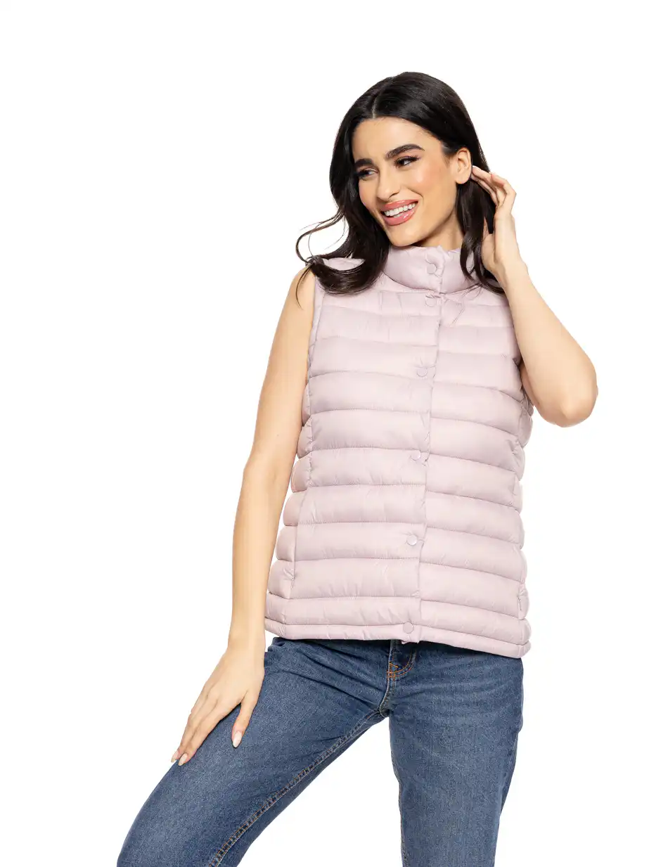 Biston fashion γυναικείο αμάνικο με γιακά 51-102-004 LT PINK