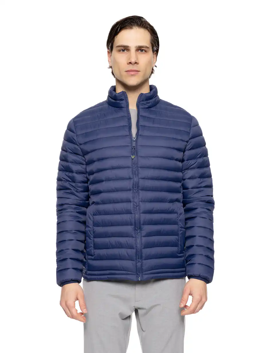 Biston fashion ανδρικό ultra light πανωφόρι με γιακά 51-201-012 BLUE