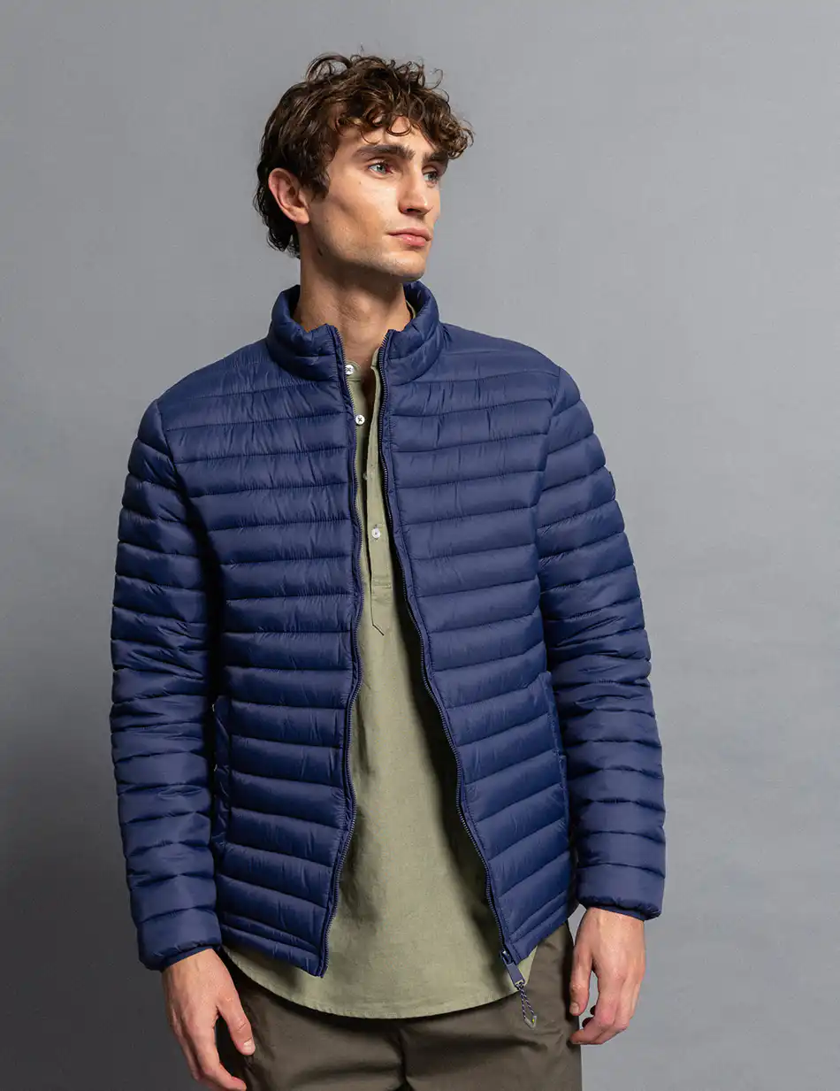 Biston fashion ανδρικό ultra light πανωφόρι με γιακά 51-201-012 BLUE