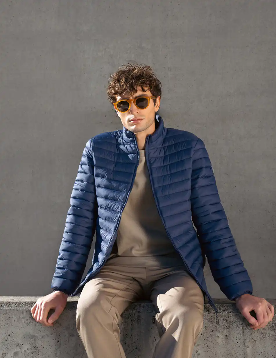 Biston fashion ανδρικό ultra light πανωφόρι με γιακά 51-201-012 BLUE