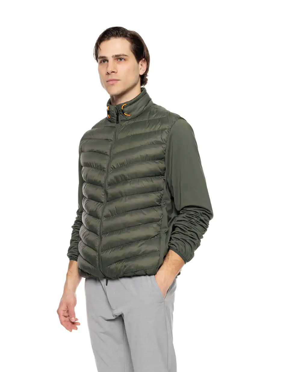 Splendid fashion ανδρικό ultra light πανωφόρι με γιακά 51-201-014 GREEN