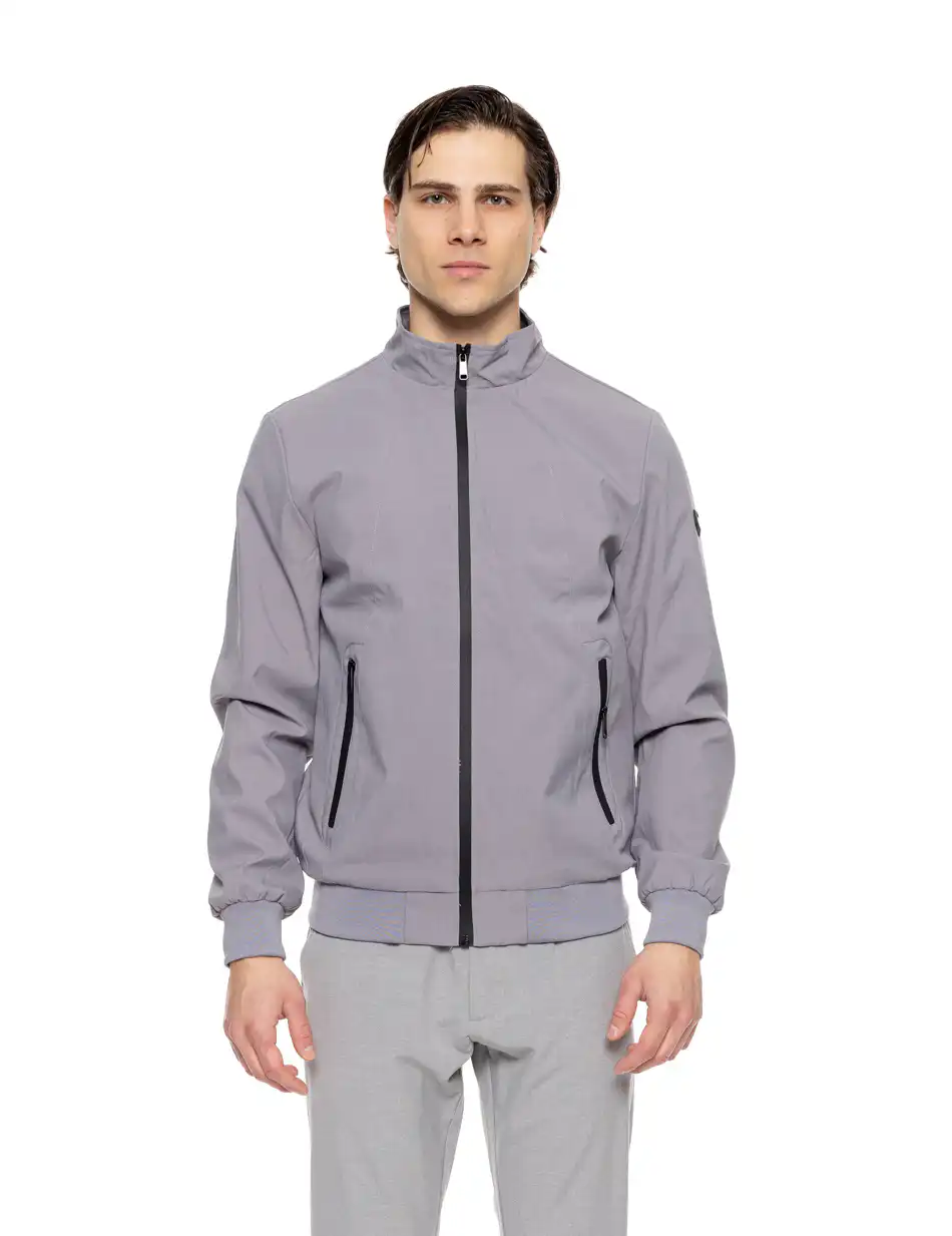 Biston fashion ανδρικό bomber πανωφόρι με γιακά 51-201-017 LT GREY