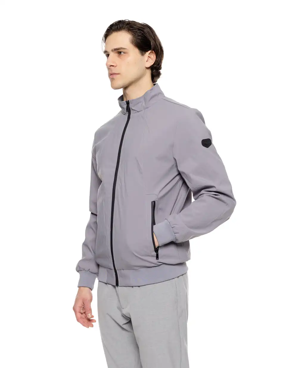 Biston fashion ανδρικό bomber πανωφόρι με γιακά 51-201-017 LT GREY