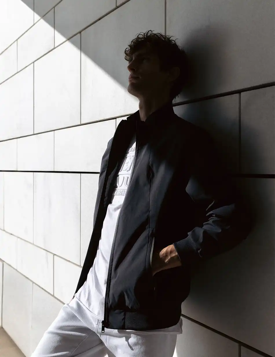 Biston fashion ανδρικό bomber πανωφόρι με γιακά 51-201-017 NAVY