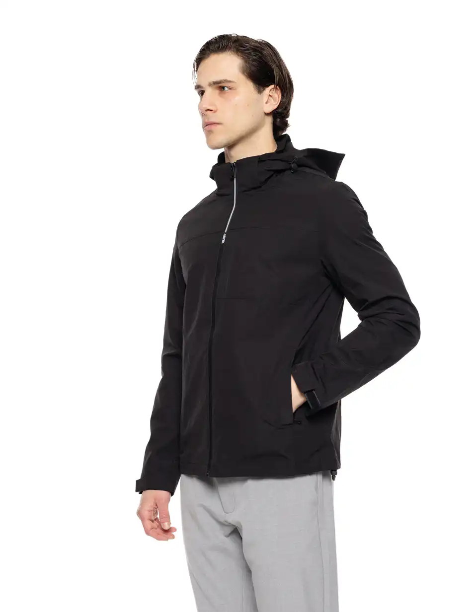 Biston fashion ανδρικό πανωφόρι με κουκούλα 51-201-026 BLACK