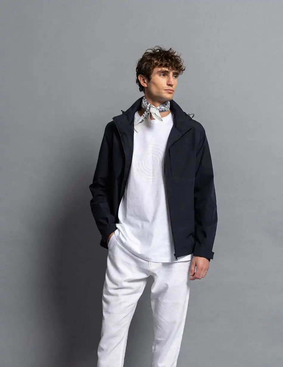 Biston fashion ανδρικό πανωφόρι με κουκούλα 51-201-026 NAVY