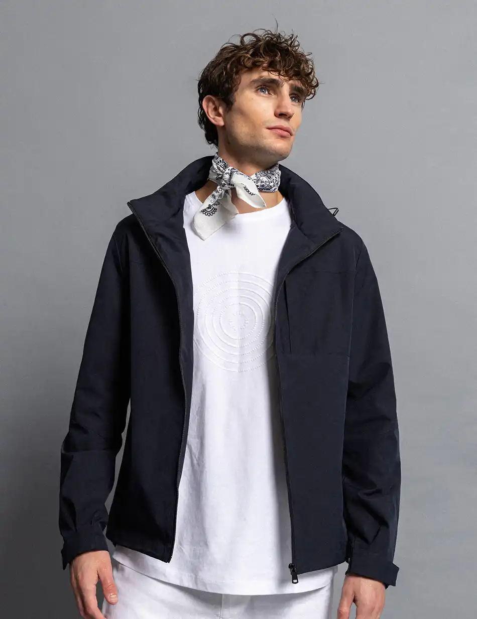 Biston fashion ανδρικό πανωφόρι με κουκούλα 51-201-026 NAVY