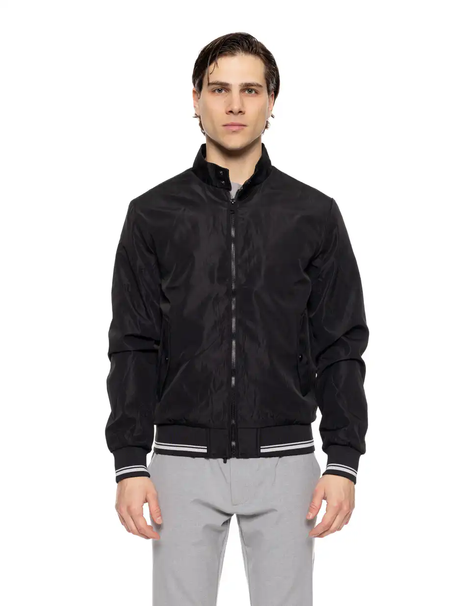 Splendid fashion ανδρικό bomber πανωφόρι με γιακά 51-201-030 BLACK