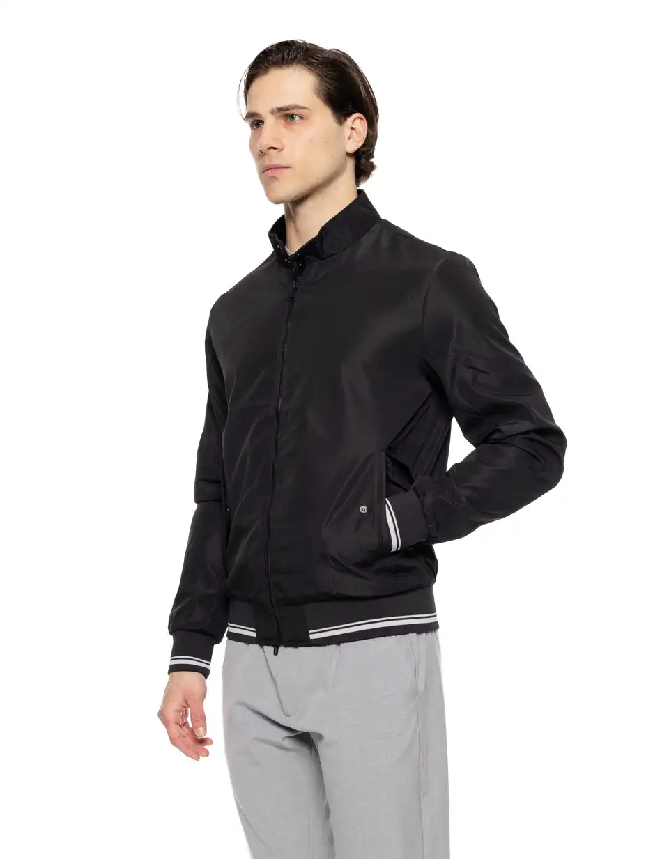 Splendid fashion ανδρικό bomber πανωφόρι με γιακά 51-201-030 BLACK