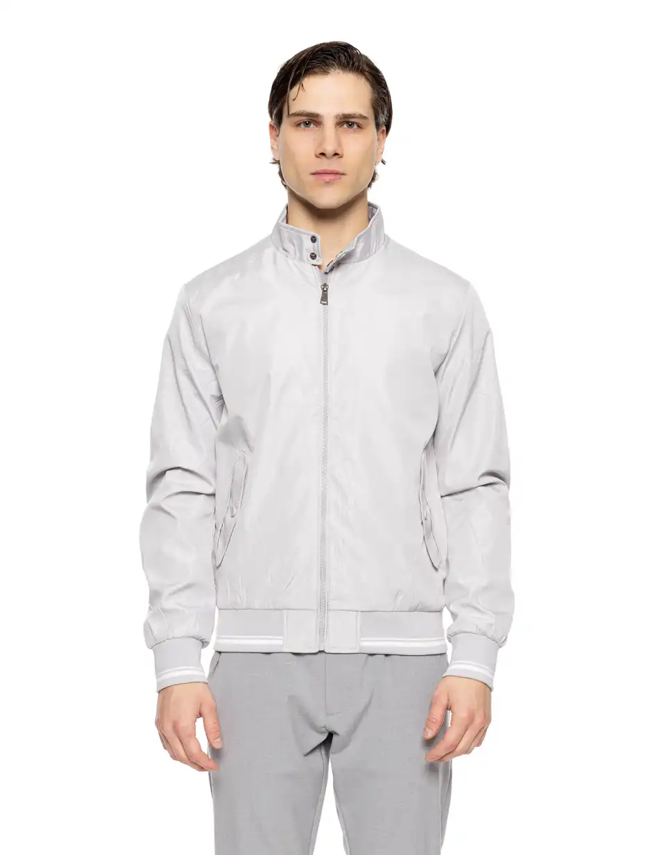 Splendid fashion ανδρικό bomber πανωφόρι με γιακά 51-201-030 LT GREY