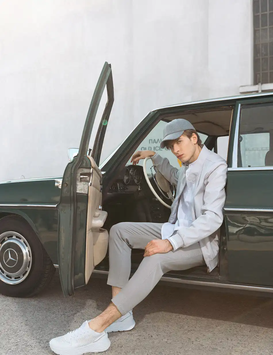 Splendid fashion ανδρικό bomber πανωφόρι με γιακά 51-201-030 LT GREY