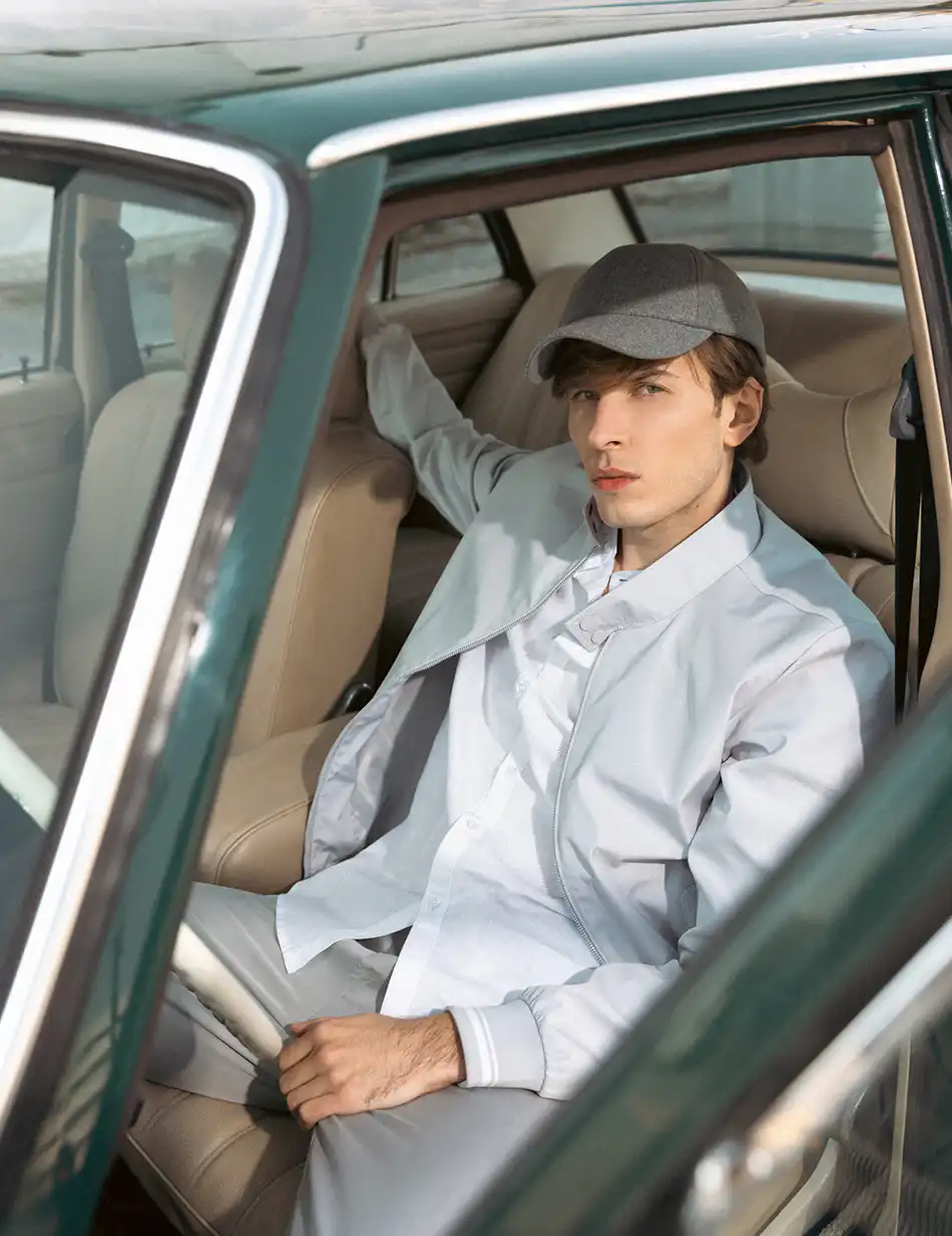 Splendid fashion ανδρικό bomber πανωφόρι με γιακά 51-201-030 LT GREY