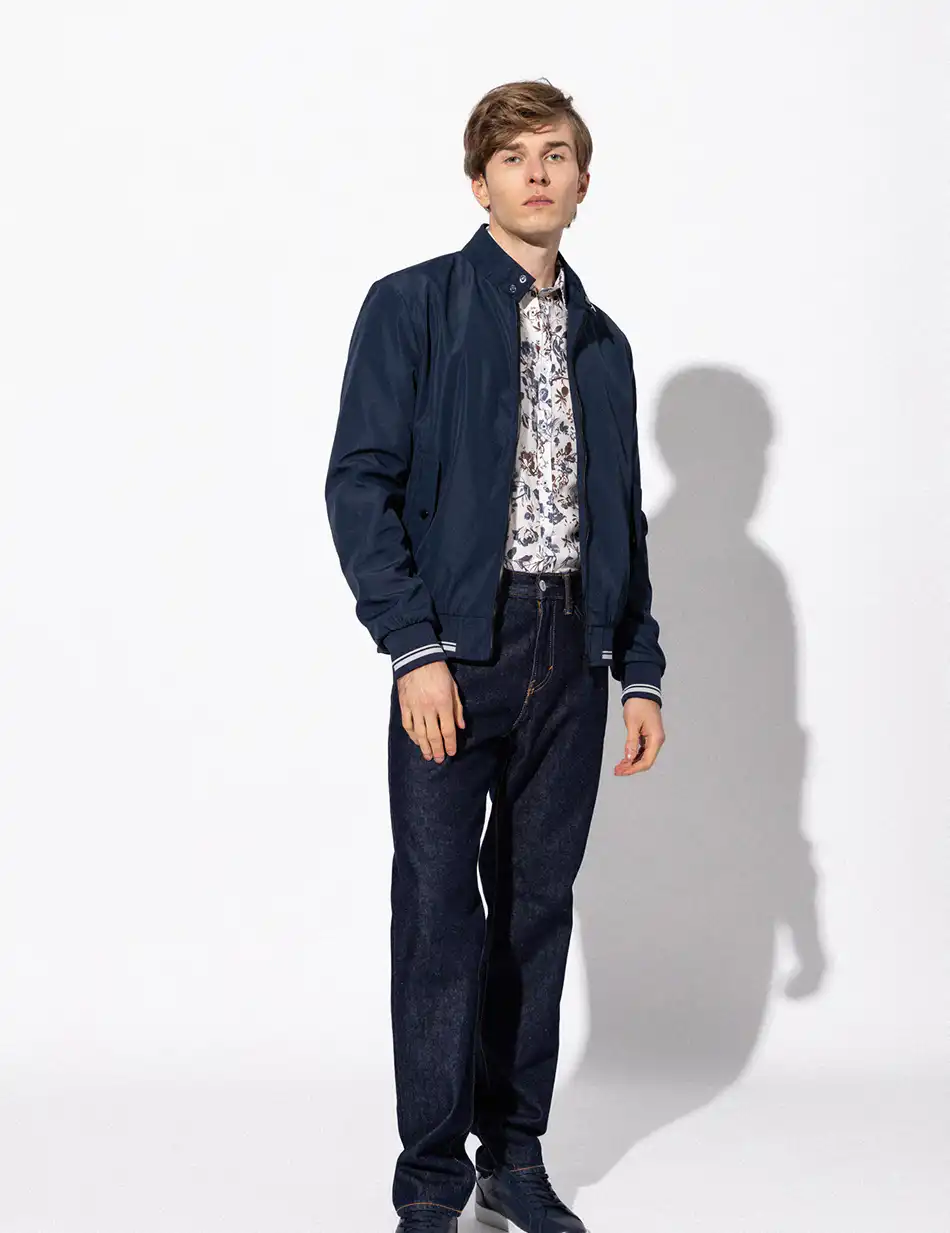 Splendid fashion ανδρικό bomber πανωφόρι με γιακά 51-201-030 NAVY