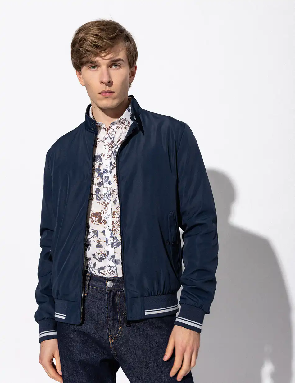 Splendid fashion ανδρικό bomber πανωφόρι με γιακά 51-201-030 NAVY