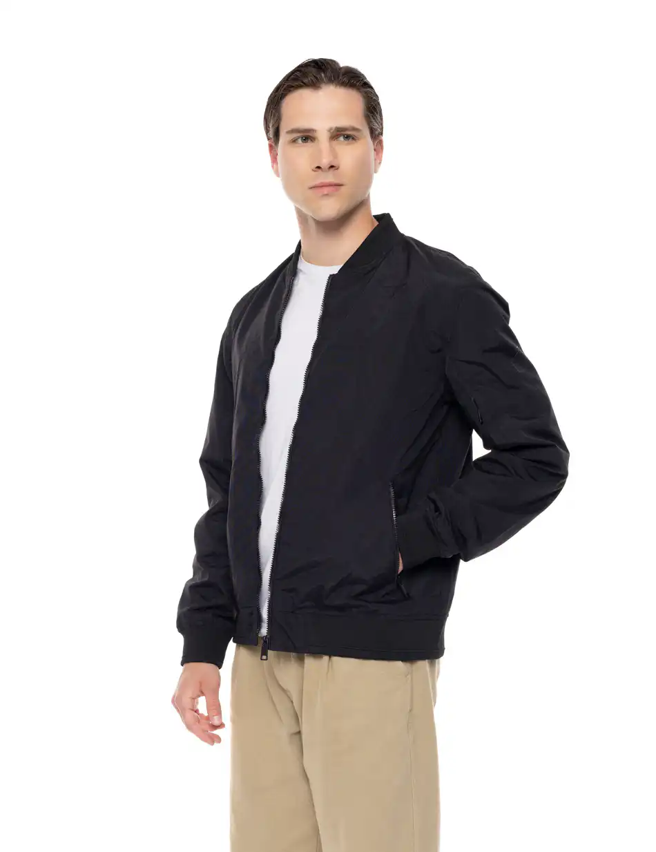 Biston fashion ανδρικό bomber πανωφόρι με γιακά 51-201-038 BLACK