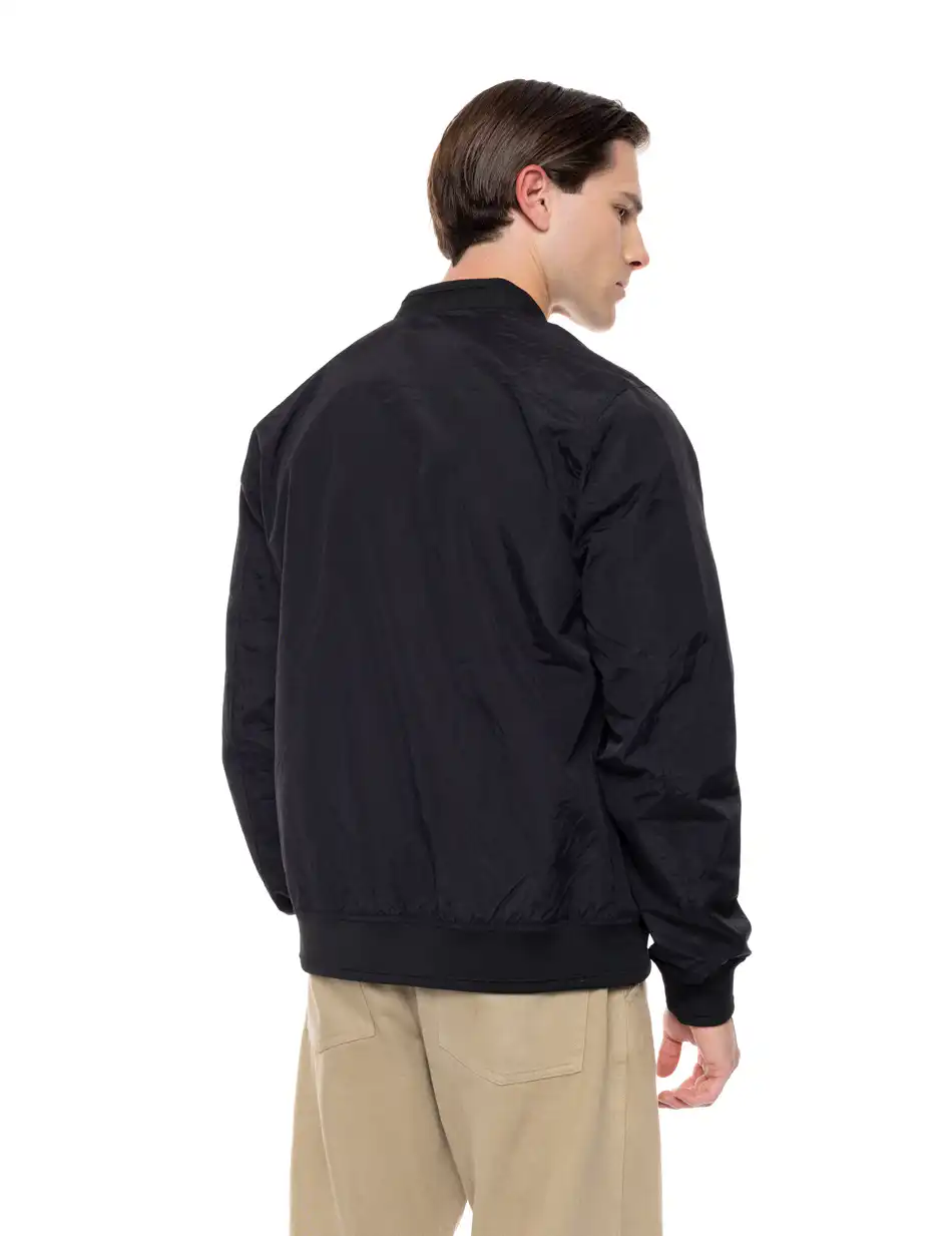 Biston fashion ανδρικό bomber πανωφόρι με γιακά 51-201-038 BLACK