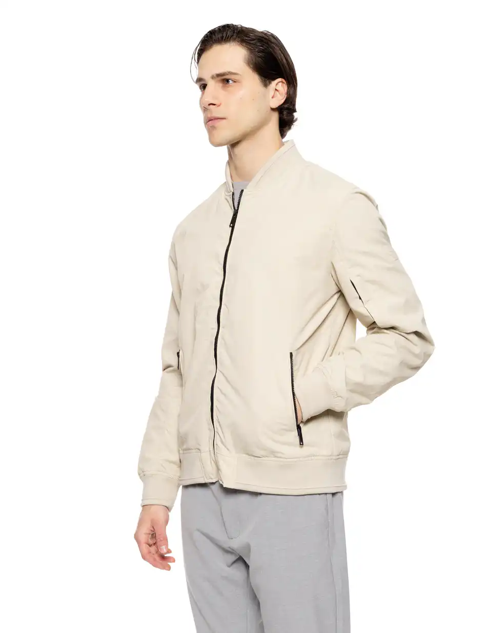 Biston fashion ανδρικό bomber πανωφόρι με γιακά 51-201-038 LT BEIGE