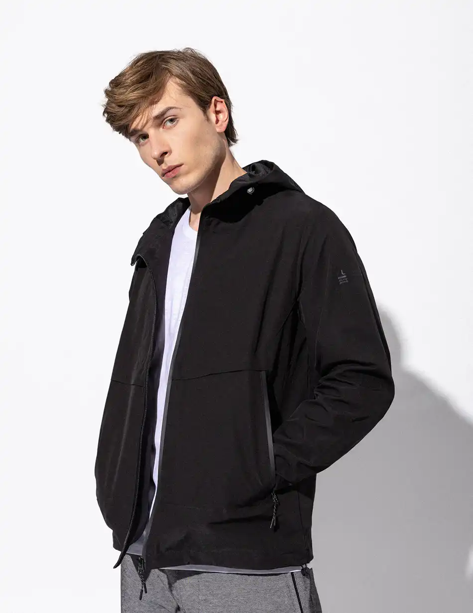 Splendid fashion ανδρικό πανωφόρι με κουκούλα 51-201-044 BLACK