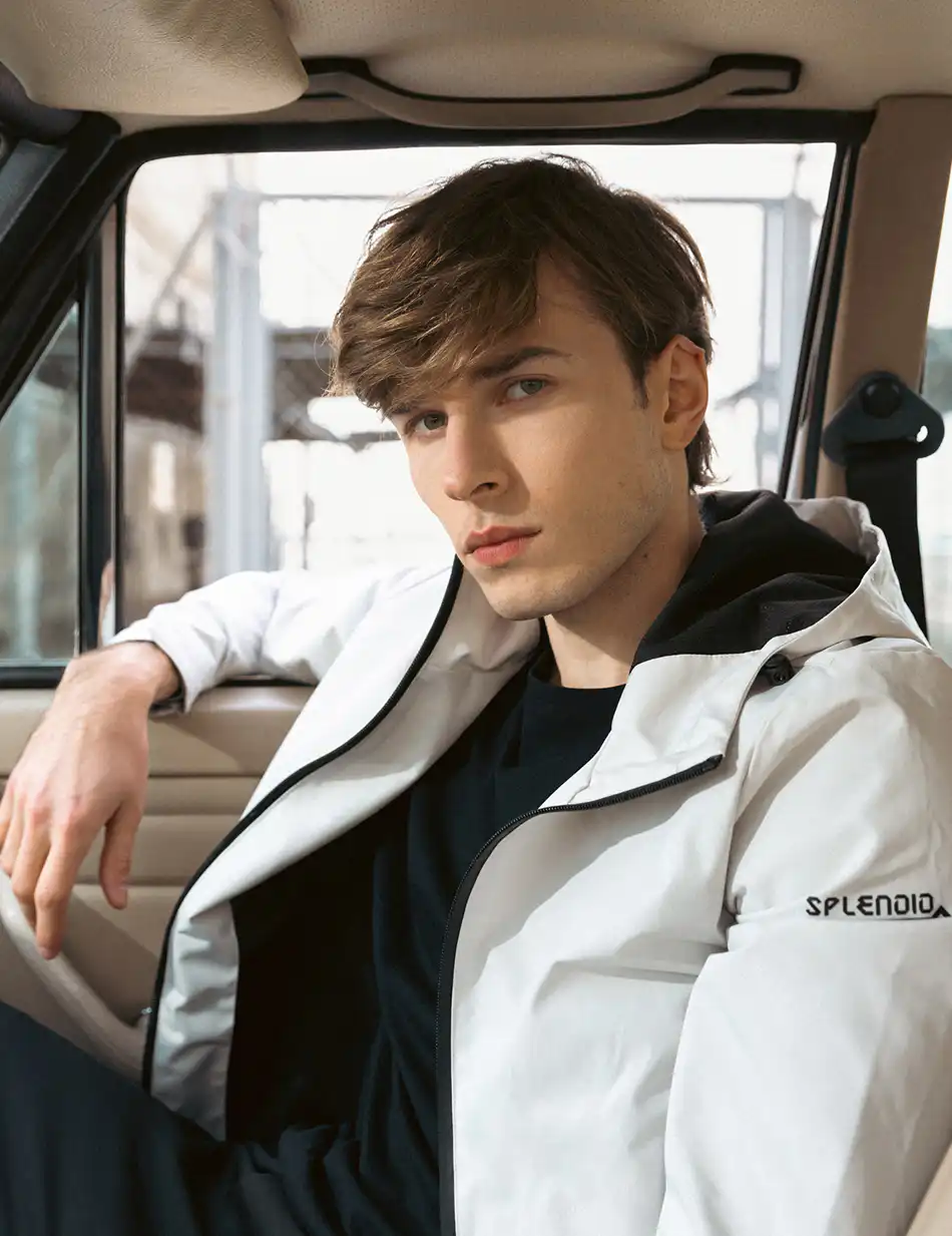 Splendid fashion ανδρικό πανωφόρι με κουκούλα 51-201-044 ICE