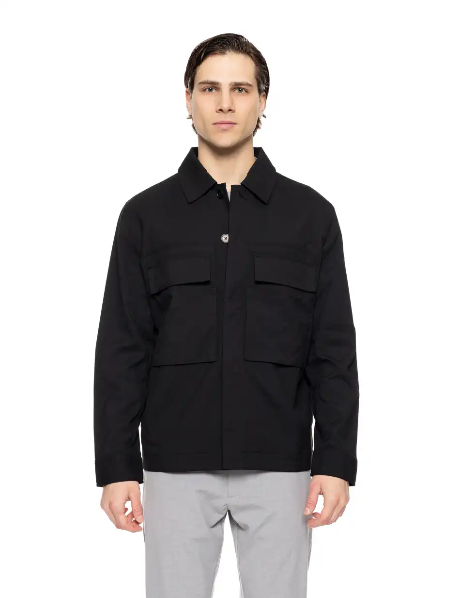 Smart fashion ανδρικό πανωφόρι τύπου sacket 51-201-053 BLACK