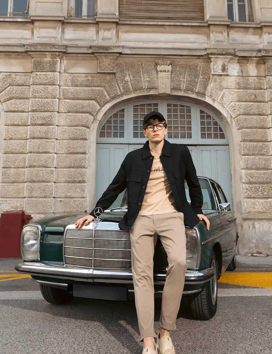 Smart fashion ανδρικό πανωφόρι τύπου sacket 51-201-053 BLACK