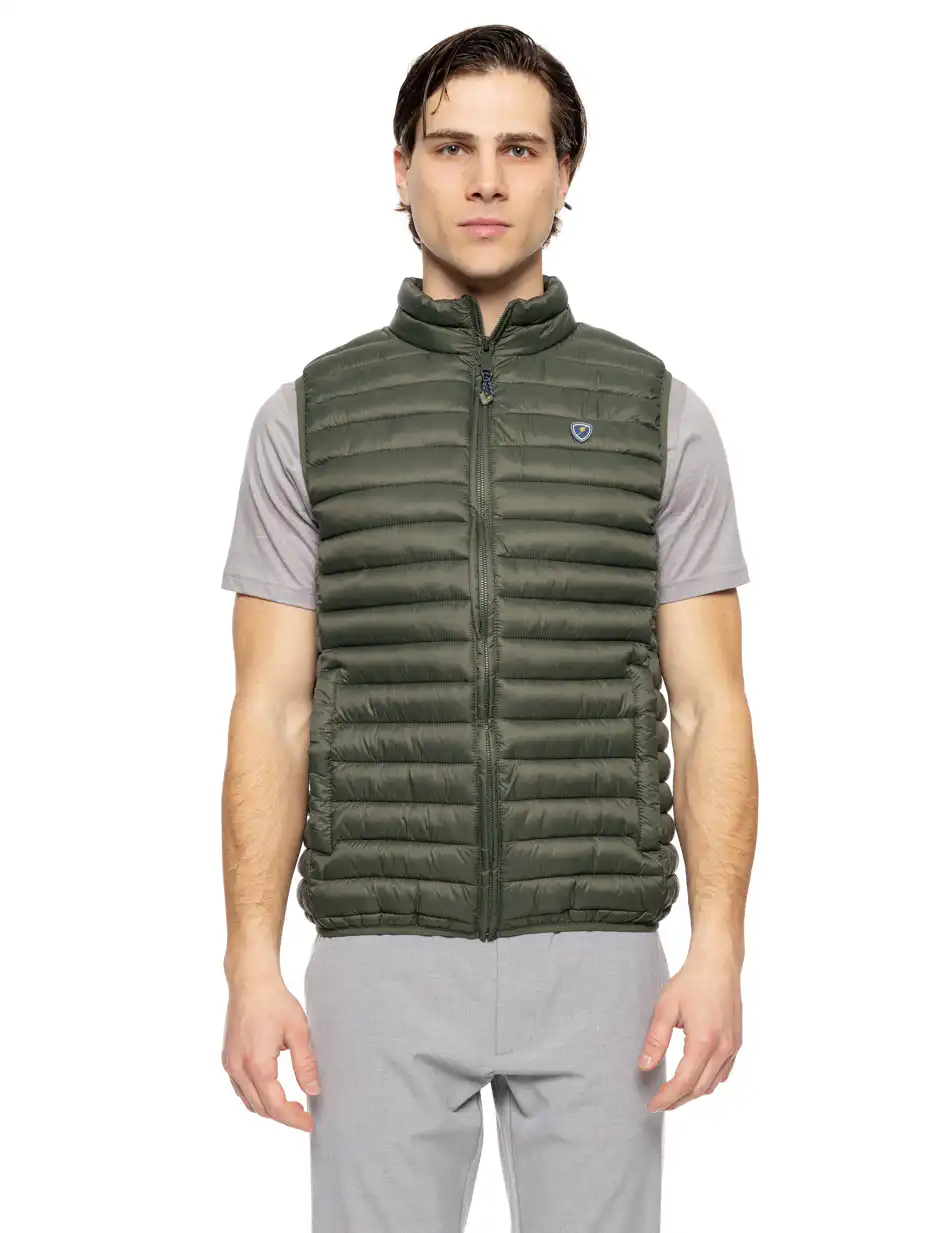 Biston fashion ανδρικό ultra light αμάνικο μπουφάν με γιακά 51-202-003 GREEN