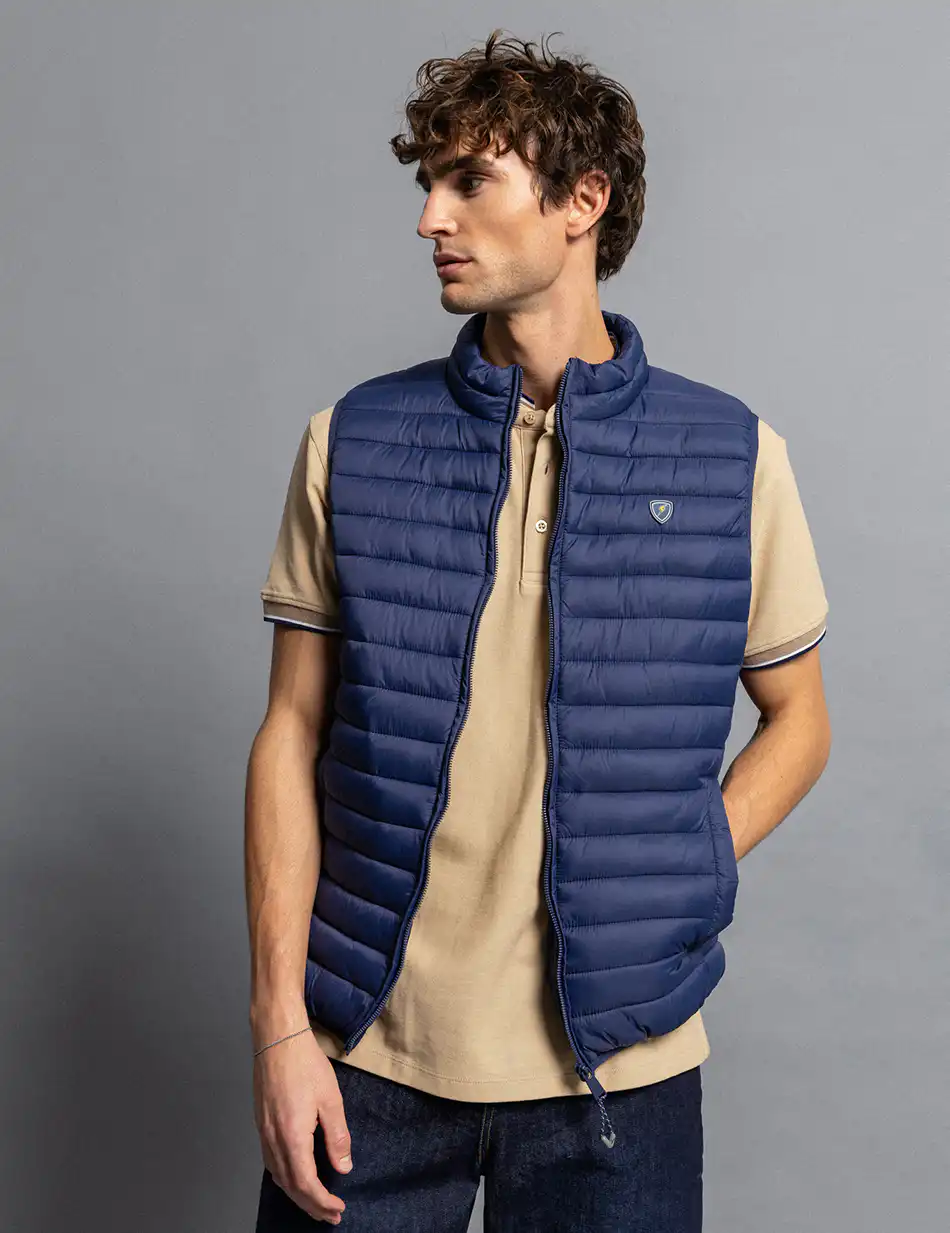 Biston fashion ανδρικό ultra light αμάνικο μπουφάν με γιακά 51-202-003 BLUE