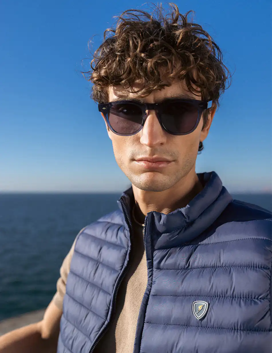 Biston fashion ανδρικό ultra light αμάνικο μπουφάν με γιακά 51-202-003 BLUE