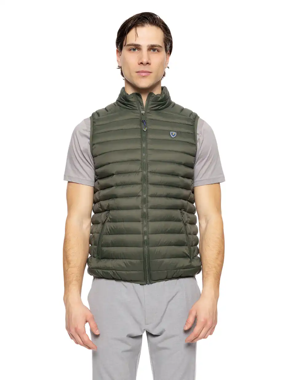 Splendid fashion ανδρικό ultra light αμάνικο μπουφάν με γιακά 51-202-004 GREEN