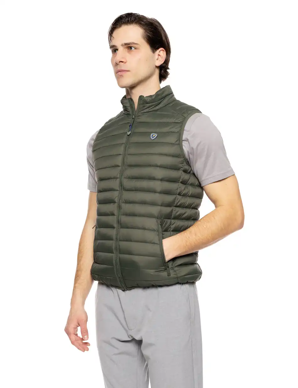 Splendid fashion ανδρικό ultra light αμάνικο μπουφάν με γιακά 51-202-004 GREEN