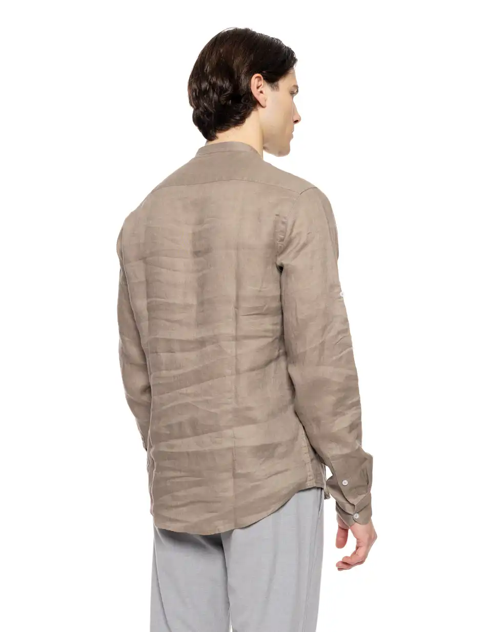 Smart fashion ανδρικό λινό πουκάμισο με mao γιακά 51-203-001 FANGO