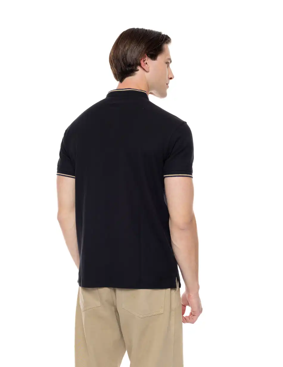 Biston fashion ανδρικό πόλο 51-206-023 BLACK