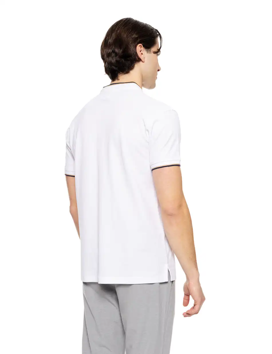 Biston fashion ανδρικό πόλο 51-206-023 WHITE