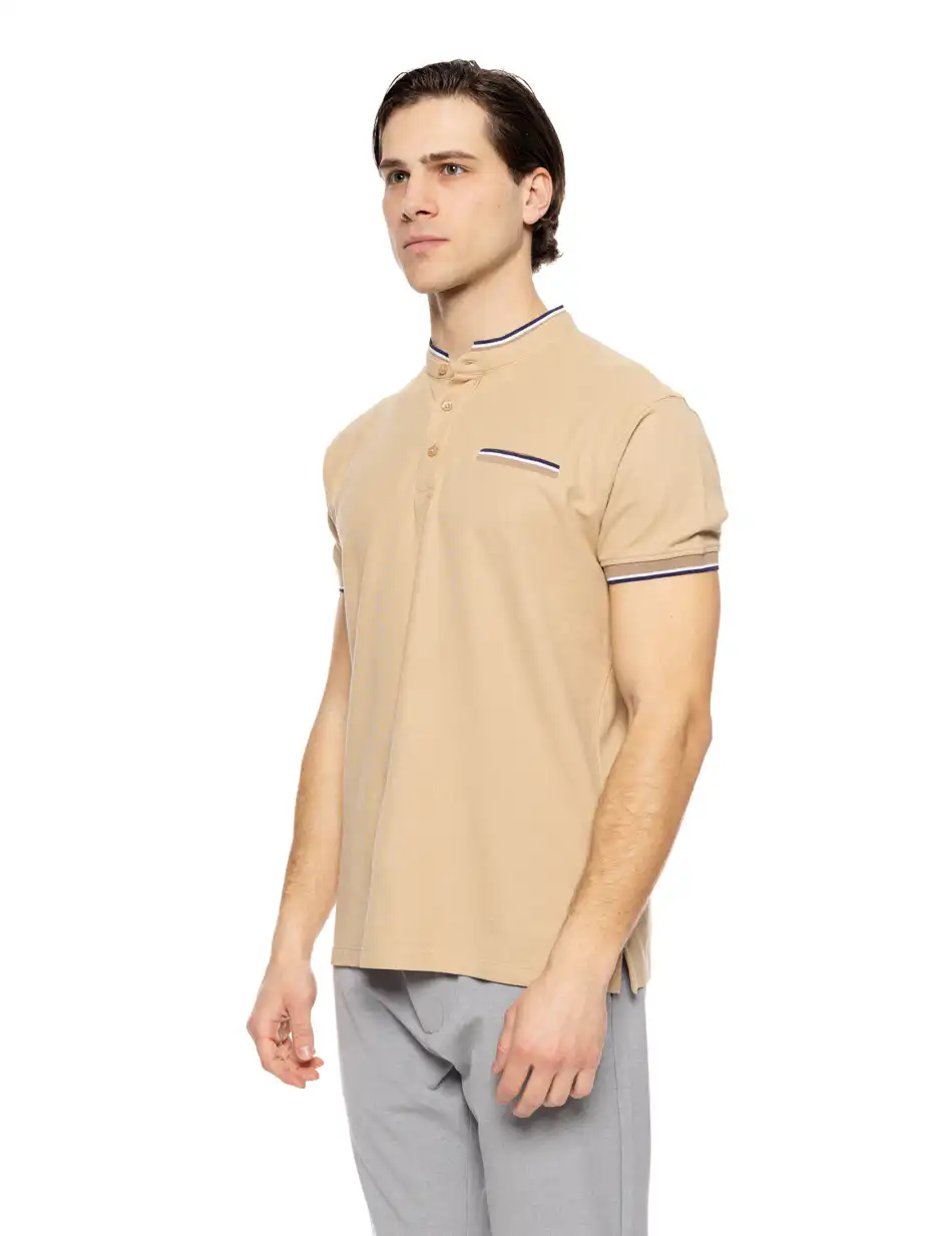 Biston fashion ανδρικό πόλο 51-206-023 DK BEIGE
