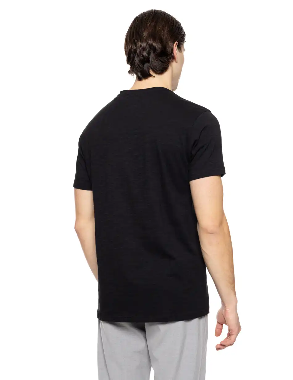 Smart fashion ανδρικό t-shirt με V λαιμό 51-206-033 BLACK