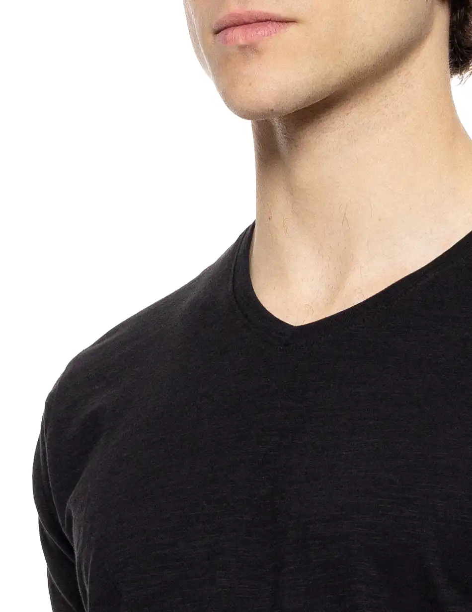 Smart fashion ανδρικό t-shirt με V λαιμό 51-206-033 BLACK