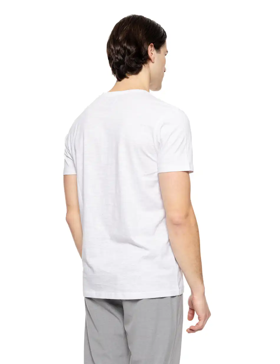 Smart fashion ανδρικό t-shirt με V λαιμό 51-206-033 WHITE