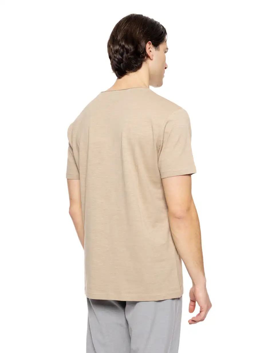 Smart fashion ανδρικό t-shirt με τσέπη 51-206-034 BEIGE