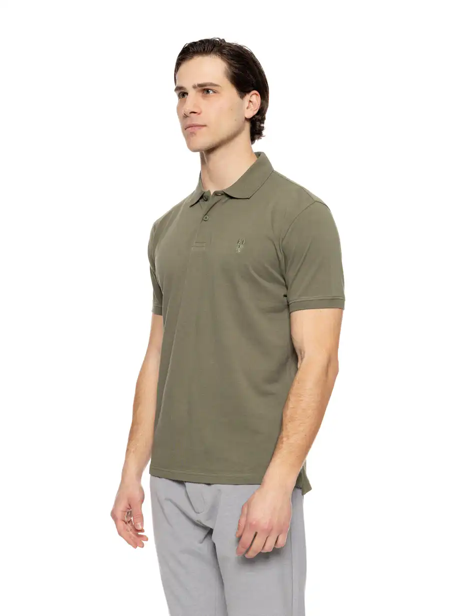 Biston fashion ανδρικό πόλο με κέντημα 51-206-035 KHAKI