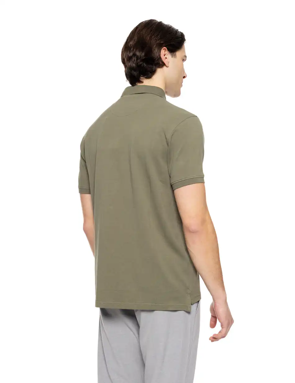 Biston fashion ανδρικό πόλο με κέντημα 51-206-035 KHAKI