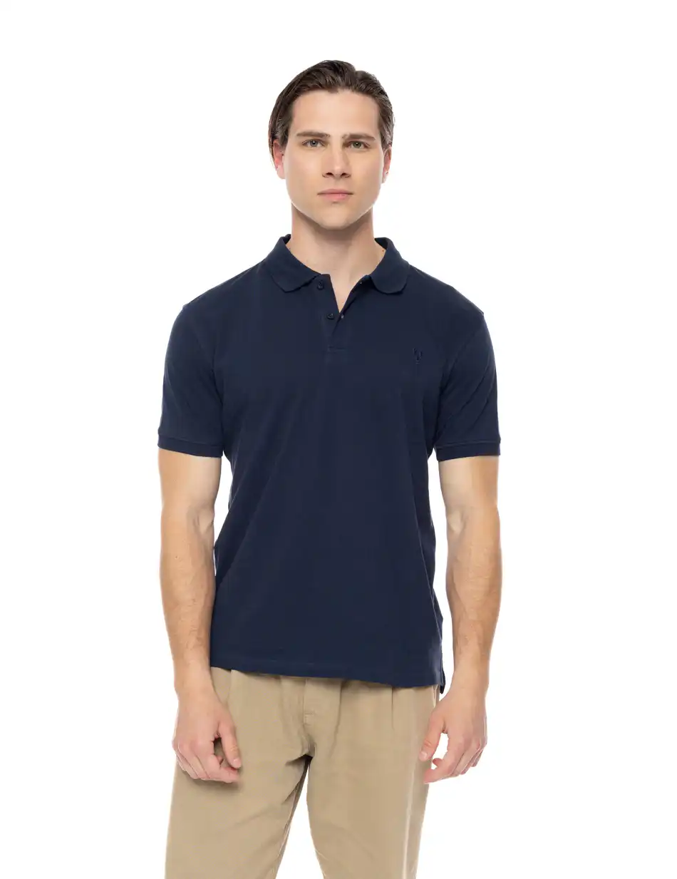 Biston fashion ανδρικό πόλο με κέντημα 51-206-035 NAVY