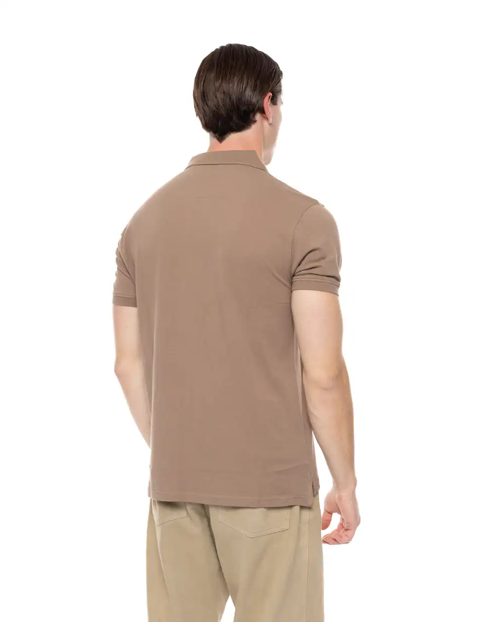 Biston fashion ανδρικό πόλο με κέντημα 51-206-035 DK BEIGE