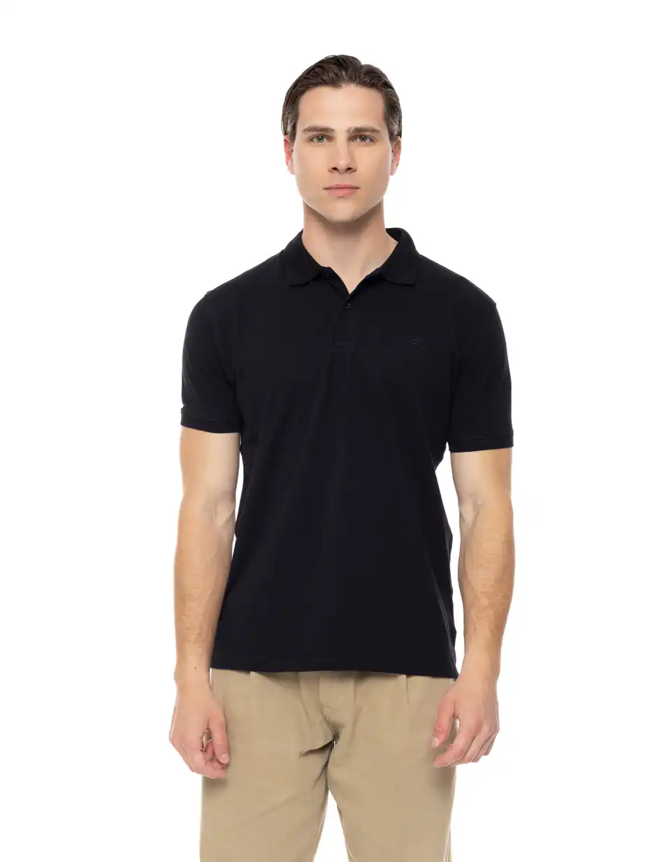 Splendid fashion ανδρικό πόλο με τύπωμα 51-206-036 BLACK
