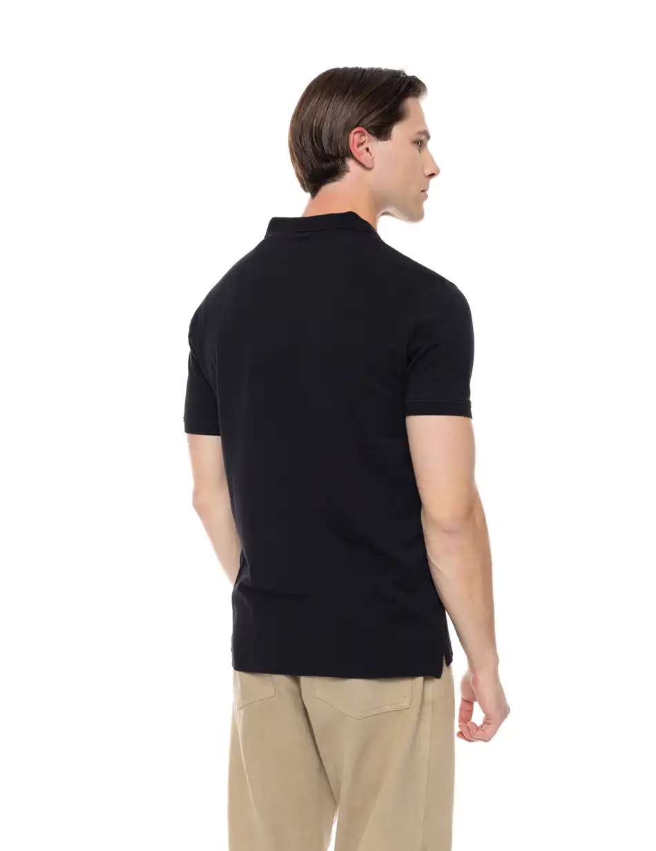 Splendid fashion ανδρικό πόλο με τύπωμα 51-206-036 BLACK