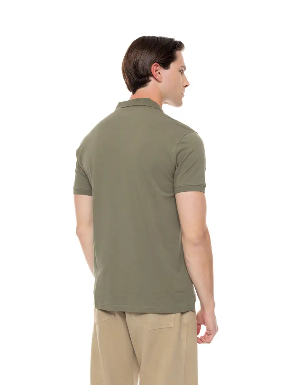 Splendid fashion ανδρικό πόλο με τύπωμα 51-206-036 KHAKI