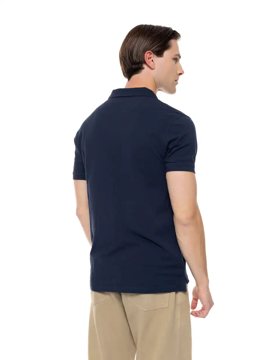 Splendid fashion ανδρικό πόλο με τύπωμα 51-206-036 NAVY