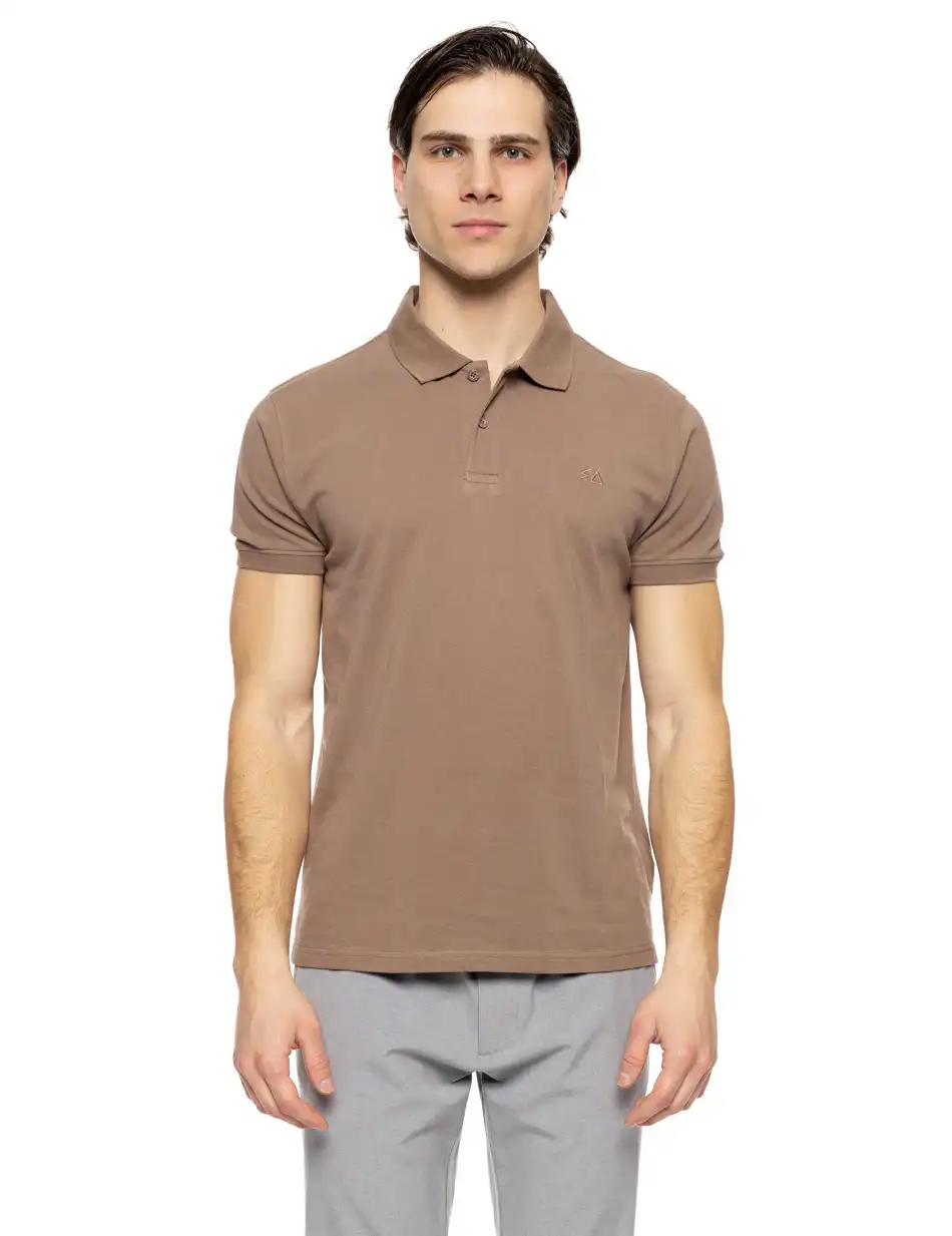 Splendid fashion ανδρικό πόλο με τύπωμα 51-206-036 DK BEIGE