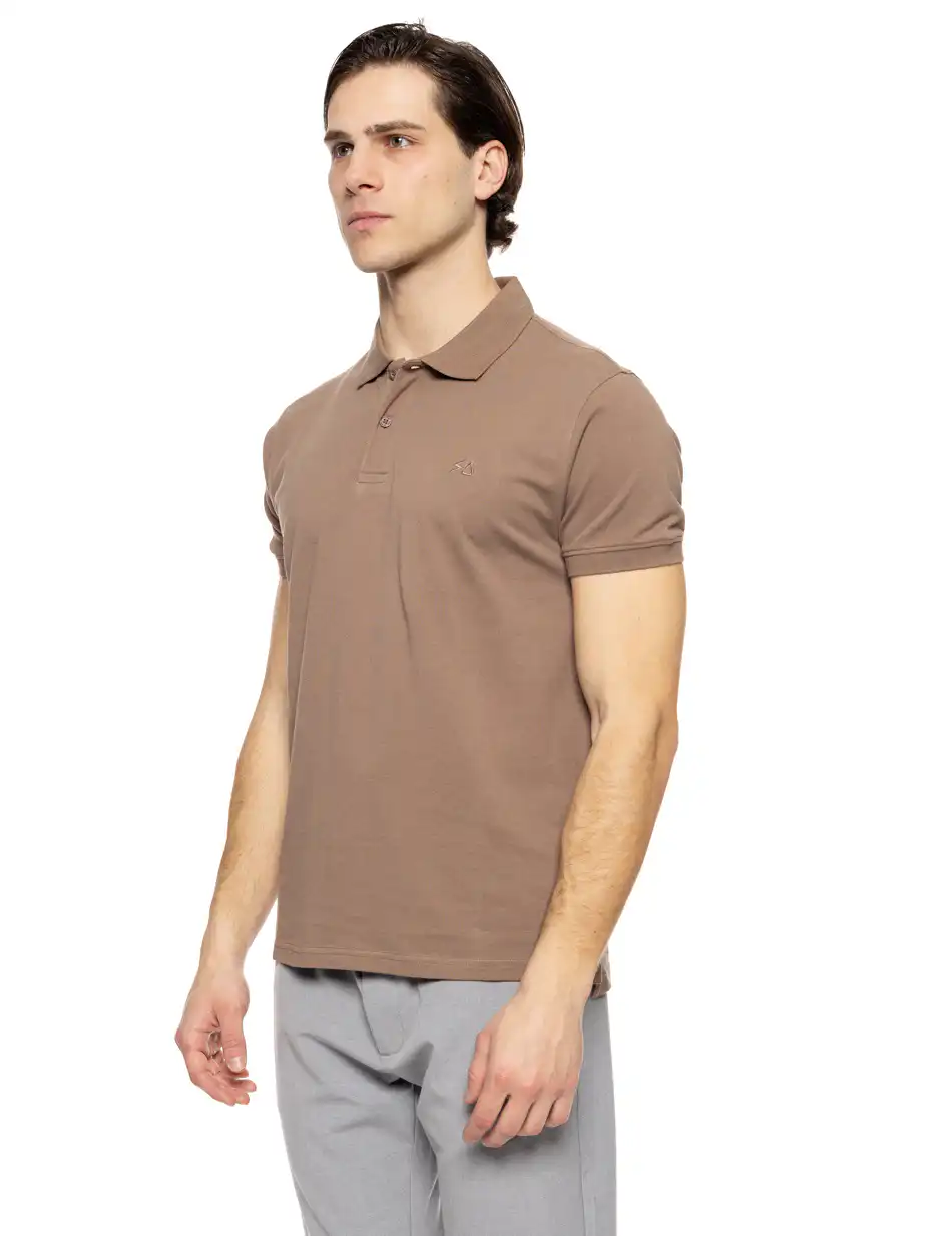 Splendid fashion ανδρικό πόλο με τύπωμα 51-206-036 DK BEIGE
