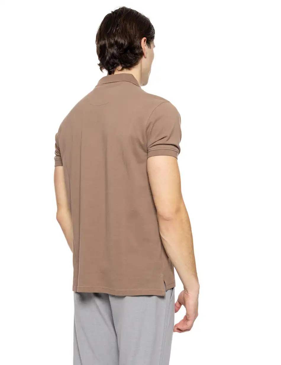 Splendid fashion ανδρικό πόλο με τύπωμα 51-206-036 DK BEIGE